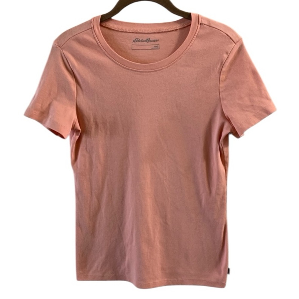 Eddie Bauer Peach Short Sleeved Tee Shirt-Women’s Large Cotton Polyester